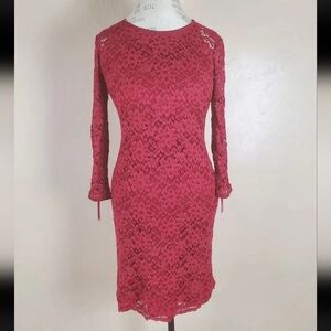 Juicy Couture Merlot Red Lace Classy Career Office Work Cocktail Dress Size 6